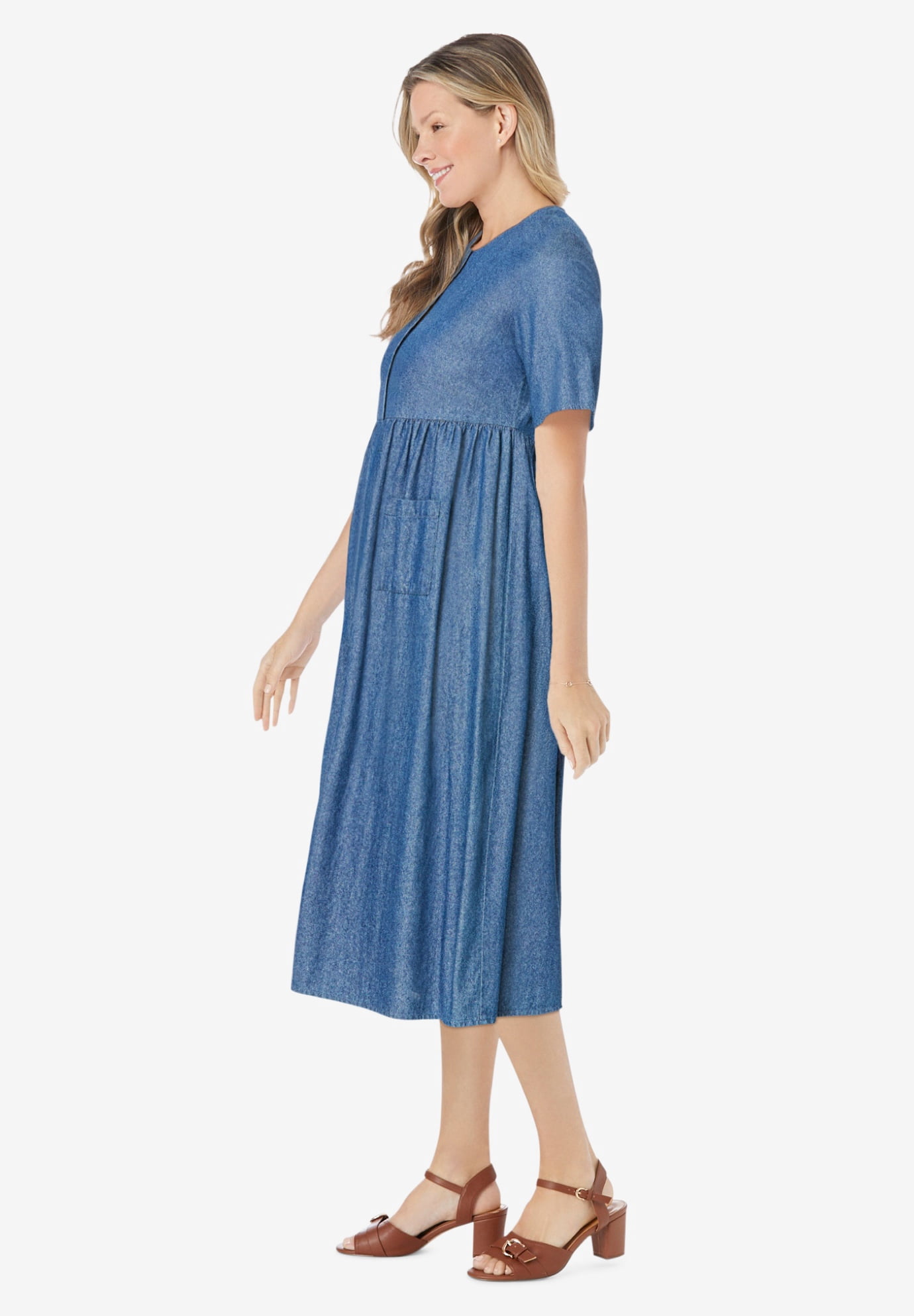 woman within denim dress Plus Size Elegant Denim Dresses