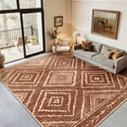 thumbnail image 3 of NewBuros 6'x9' Area Rugs for Living Room, Non-Slip Machine Washable Rugs, Soft Stain Resistant Low Pile Vintage Distressed Print Western Indoor Carpet, Yellowbrown, 3 of 12