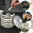 thumbnail image 4 of Yayeee Ashtray with Lid for Cigarette Smokeless Stainless Steel Home Ash Holder, Black Stripes, 4 of 7