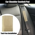 thumbnail image 2 of Motoforti 2 Pcs Microfiber Car Shoulder Seatbelt Pad Covers Universal Khaki 27x6.5cm, 2 of 7