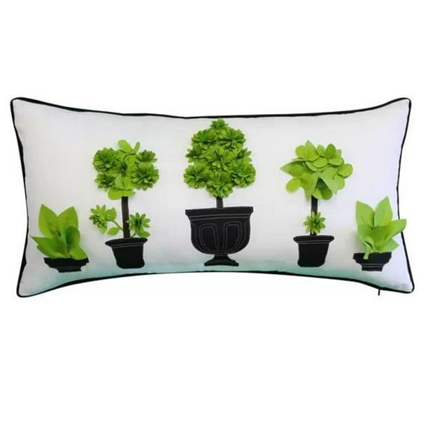 Edie Home EAH089XX6651D6 Dimensional Indoor & Outdoor Potted Topiary Decorative Pillow - Walmart