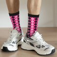 thumbnail image 6 of Rateoe pink and black argyle for Women Casual Calf Socks - Cute Crew Socks - Thin Soft Above Ankle Socks Size 5-11, 6 of 6