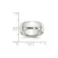 thumbnail image 3 of Solid 14k White Gold 8mm Men's Plain Classic Dome Wedding Band Ring Size 4, 3 of 4