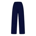 thumbnail image 3 of GXIPO Womens Mid Rise Cord Barrel Jeans Casual Baggy Wide Leg Corduroy Cropped Ankle Pants with Pockets Dark Blue M, 3 of 7