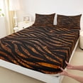 thumbnail image 5 of Homewish Zebra Print Bed Sheets, Black Brown Full Size Sheets, Animal Theme Decor, 4 Pieces (1 Flat Sheet, 1 Fitted Sheet and 2 Pillowcases), 5 of 6