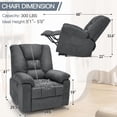 thumbnail image 2 of YODOLLA Power Lift Chair for Elderly, Heated Vibration Massage & USB charging port, Fabric Grey, 2 of 7