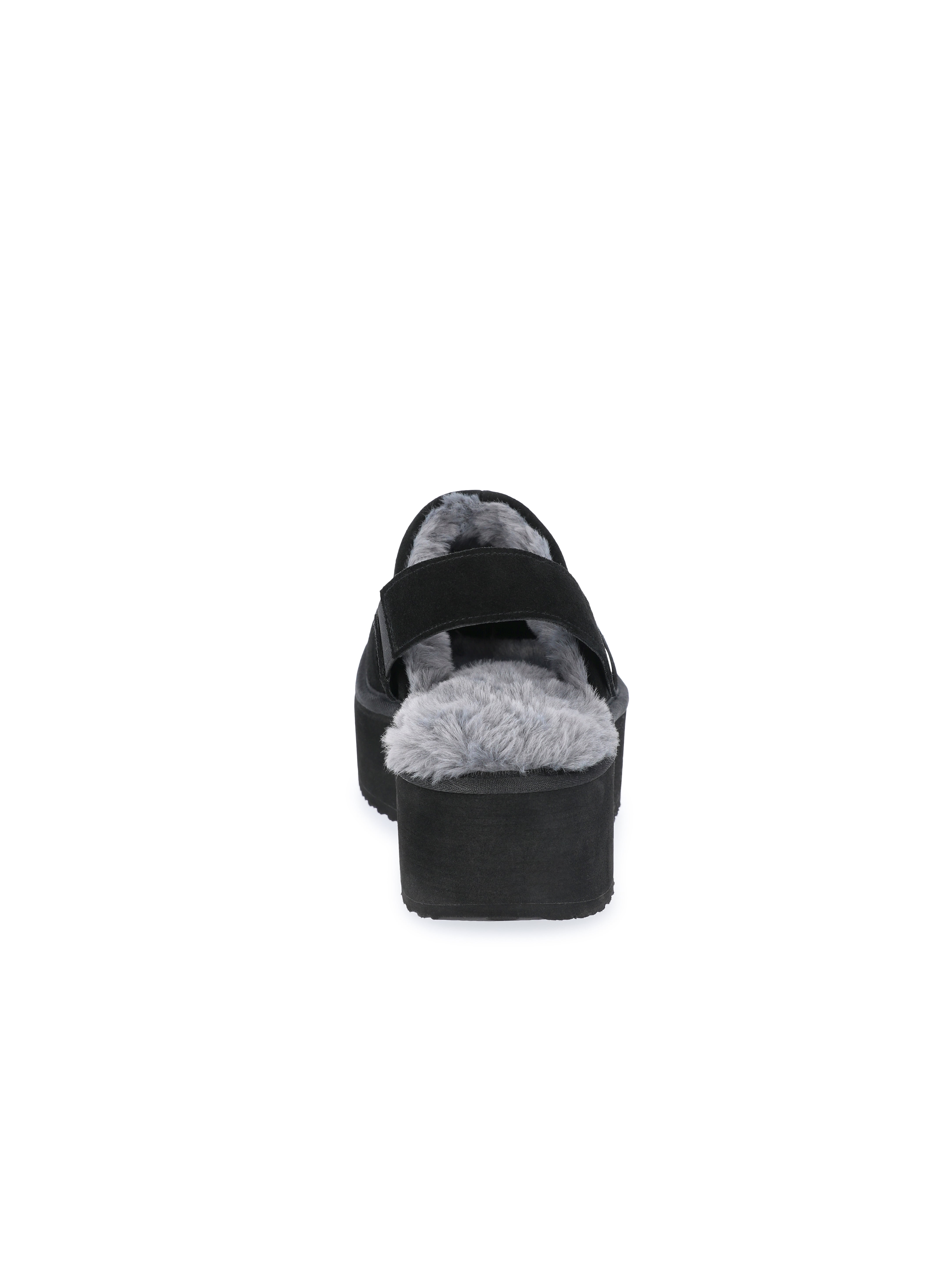 Joyspun Women's Faux Fur Convertible Clog Slippers