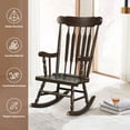 thumbnail image 6 of Resenkos Outdoor Outdoor Acacia Wood Rocking Chair with Det, Patio Rocking Chairs, Chair Single Rocker for Patio Deck Porch,Backyard,Indoor and Garden, Brown, 6 of 8