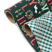 The Pioneer Woman Christmas Wrapping Paper, Double Roll, 30in 45 Sqft, Jolly and Plaid