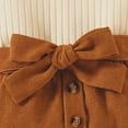 thumbnail image 5 of Toddler Girl Fall Winter Outfit Skirt Set Turtleneck Cotton Pullover Top Button Mini Skirt with Belt 1-5Y, 5 of 5