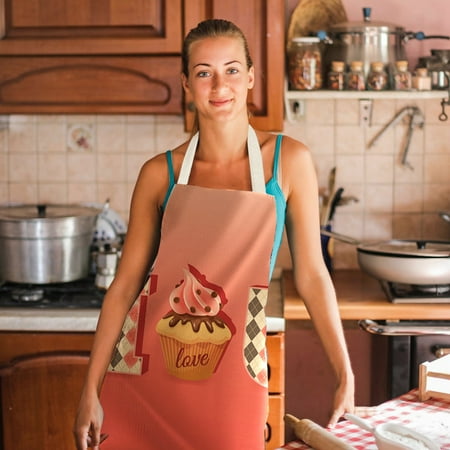 

BEFOKA 1pc Parent adult the Family Kitchen Valentine s Day Print Linen Family Aprons