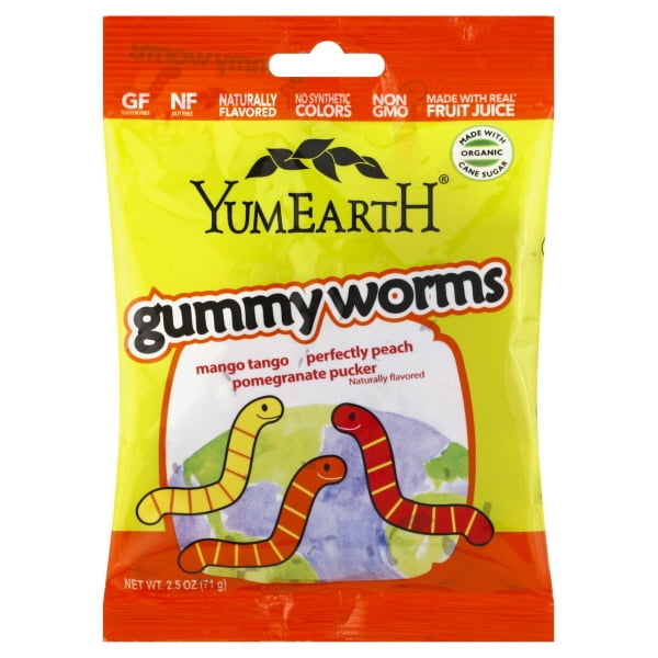 Yummy Earth Organic Gluten Free Gummy Worms 2.5 oz.