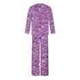 thumbnail image 6 of Kiplyki Fall Home Trends Women's Pajama Printing Round Neck Short Sleeve Sleepshirt and Pants Sets Loungewear Pajamas With Pockets, 6 of 6