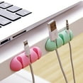 thumbnail image 7 of 2pcs Silicone Cable Organizer, 3 Holes Cable Clips USB Cable Holder Wire Winder Holder Desk Cord Clips Wire Holder for Earphone Phone Computer Random Color (Green, Pink, Blue) One Size, 7 of 7