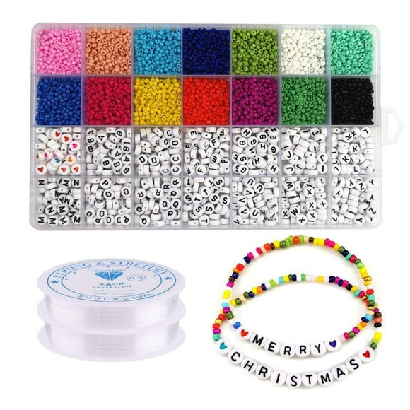 Dvkptbk Diy Beads Perles Colorées 5000pcs / Ensemble pour Bracelet Bijoux Bijoux Fantaisie Bricolage Home Decor sur Dégagement