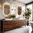 thumbnail image 4 of LUVODI  500x1000mm Oval LED Bathroom Mirror, Wall Lighted Vanity Mirror, Anti-fog, 3 Colors Dimmable Lighting, Smart Switch, Memory Function, 4 of 11
