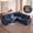 Blue, variant on 89" Modular Sectional Sofa 5 Seat, V Shaped Couch, Cloud Couch with storage,sectional couches for living room with Side Table,chenille,Grey