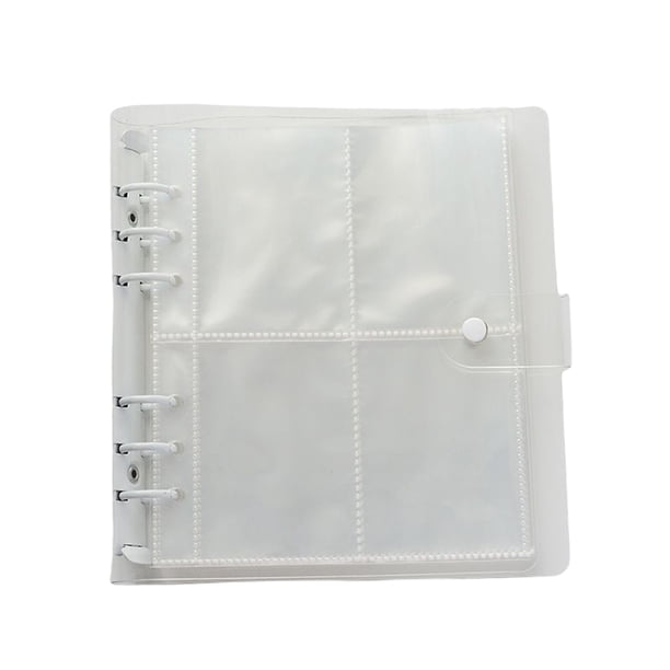Estuche para álbum de fotos Organizador de fotos para el hogar Libro Páginas transparentes Fotos Bolsillos Titular Carpeta de almacenamiento Almacenamiento y organización del hogar 3in con clip blanco Bearachild HA074034-04