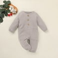 thumbnail image 2 of HNMKIU Baby Boys Linen Baby Romper Jumpsuit Casual Outfit with Patch Pockets Comfortable Soft Playwear for Toddler Grey,0-3 Months, 2 of 9