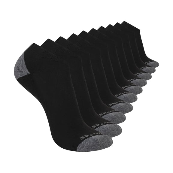 Skechers Men’s No-Show Socks with Cushioned Footbed & Arch Support (10-Pairs)