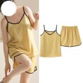 thumbnail image 5 of XuJwPNcy Cami Pajama Sets for Women Sleeveless V Neck Tank Top Soft Elastic Waist Shorts Camisole Lounge Set 2 Piece Nightwear, 5 of 5