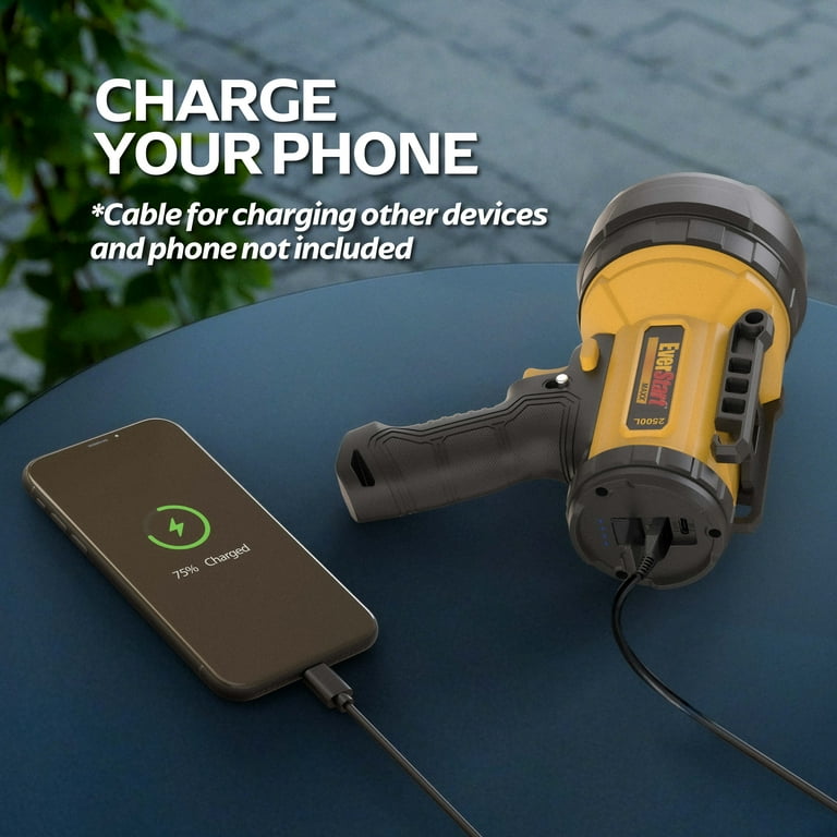 Free Shipping! EverStart Rechargeable LED Spotlight 2500 Lumens