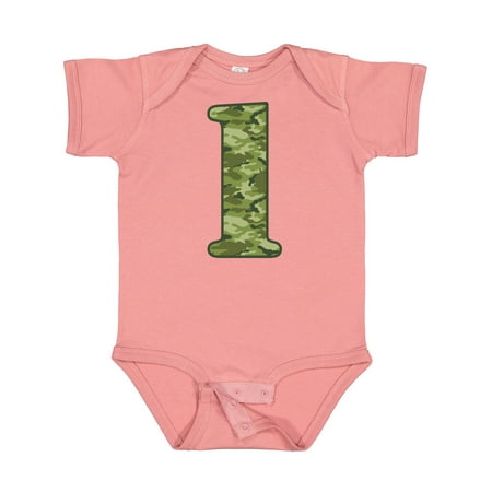 

Inktastic Green Camo 1st Birthday Gift Baby Boy Bodysuit
