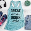 thumbnail image 2 of Great Minds Drink Alike Tank Top, Ladies Racerback Tank Top, Party Tank, Bachelorette Tank, Cancun, X-Large, 2 of 3