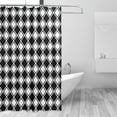 thumbnail image 4 of YFYANG Waterproof Bathroom Shower Curtain, Black and White Plaid Shower Curtain Set with Hooks, Home Bathroom Tub Decor - 72 "x72", Iron Hooks, 4 of 7