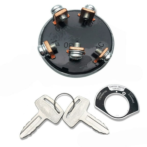 Sailesiti Ignition Switch for Kubota Diesel and Gas Lawn Mowers with 2 Keys