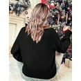 thumbnail image 3 of Christmas Sweaters for Women 2024 Casual Loose Scoop Neck Pullover Sweater Letter Merry Printed Ugly Christmas Sweater Black Shermie, 3 of 4