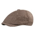 thumbnail image 2 of dianhelloya Men Hat Painter Solid Color Vintage Short Brim Decorative Soft Breathable Sunscreen Dome Warm Hat Fall Winter Newsboy Hat Octagonal Cap Khaki, 2 of 8
