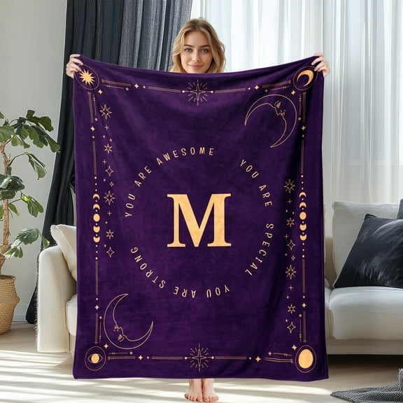 JML Custom Flannel Throw Blanket - Personalized Soft Throw Blanket with Text & Name, Multiple Sizes for Adults, Friends & Pets