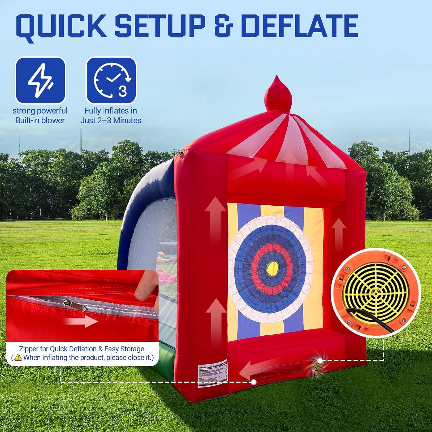 OZIS 6.5x6.5ft Inflatable Axe Throwing Game with Blower – Interactive Fun