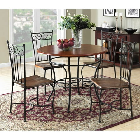- Dorel Living 5-Piece Dinette Set, Wood and Metal