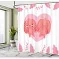 thumbnail image 4 of Ambesonne Love Shower Curtain, 2 Rabbits in Front of a Heart, 69"Wx84"L, Pastel Pink and Coral, 4 of 4