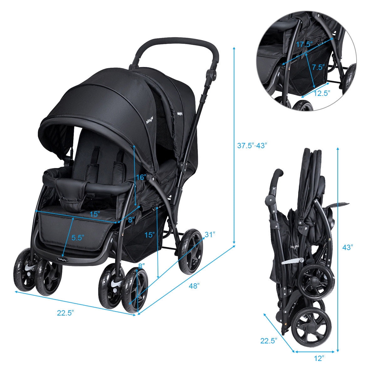 Foldable twin stroller deals