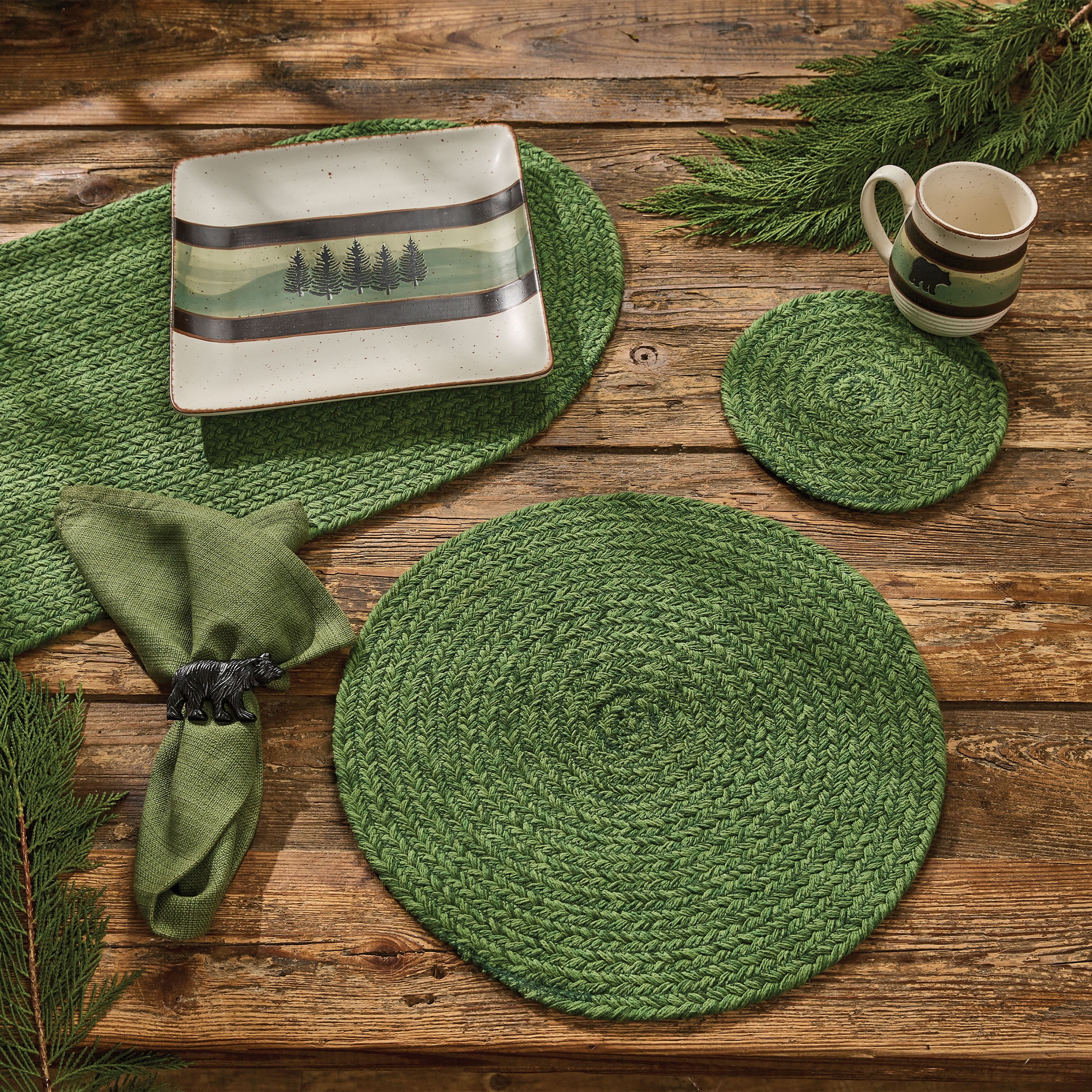 Park Designs Basil Spice Bin Braided Placemat Set of 4