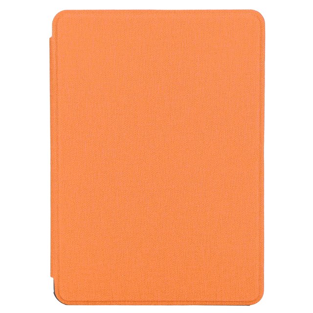 Funda protectora de piel sintética para libros electrónicos Funda protectora con patrón de tela ligera para Kindle 658 2019 (naranja)
