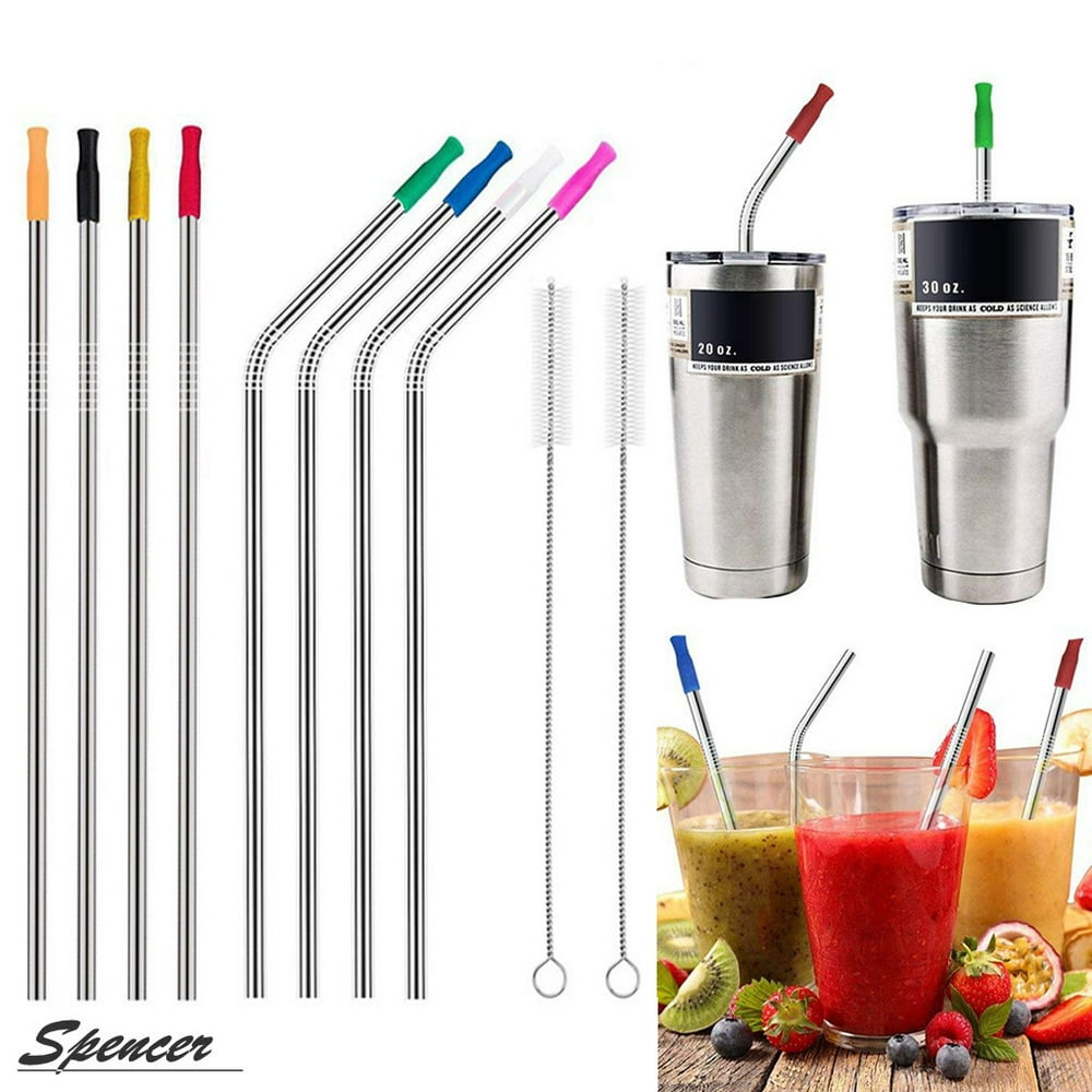 Spencer Stainless Steel Straws, Fits 30OZ Yeti Tumbler, 10.5in (4