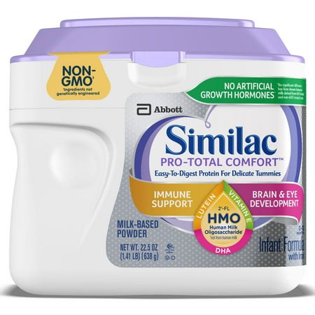 Similac Pro-Total Comfort Non-GMO with 2'-FL HMO Infant Formula with Iron Baby Formula 22.5 oz Tubs (Pack of
