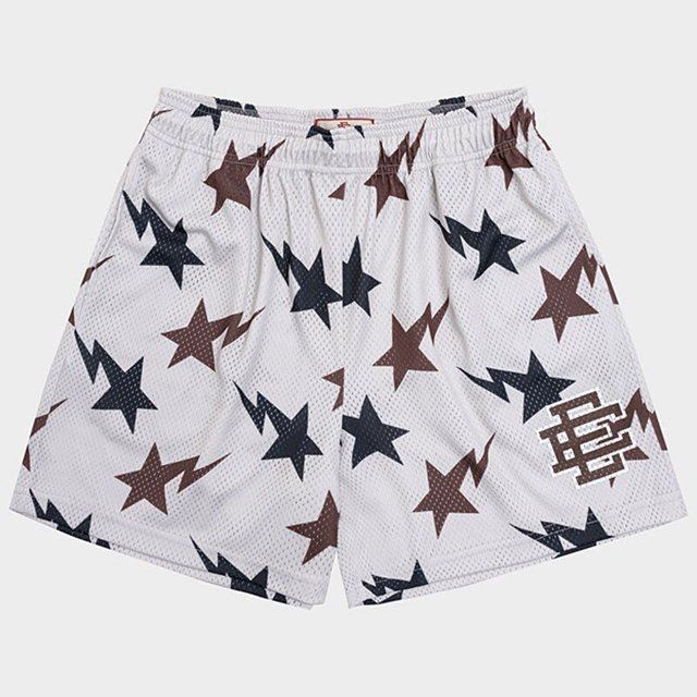 EE Basic-pantalones cortos transpirables de malla para hombre, Shorts de secado rápido con estampado, a la moda, para playa y baloncesto, Verano Fivean unisex