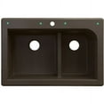 thumbnail image 2 of Transolid Radius 33in x 22in silQ Granite Drop-in Double Bowl Kitchen Sink with 5 CBDEF Faucet Holes, In Espresso, 2 of 4