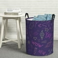 thumbnail image 3 of DouZhe Waterproof Collapsible Large Laundry Baskets, OMG WOW Doodle Prints Circular Hamper with Handles, 3 of 7