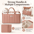 thumbnail image 5 of Byseng Baby Diaper Caddy, Nursery Storage Bin And Car Organizer For Diapers And Baby Wipes (Pink), 5 of 6