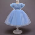 thumbnail image 4 of CAICJ98 Girls Sequin Dress Pageant Toddler Girl Dress Party Sparkly Flower Girl Dresses Wedding Birthday Gown Blue,2-3 Years, 4 of 7