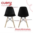 thumbnail image 2 of Silla Eames Moderna Estilo Minimalista Sala Comedor Cocina Negro, 2 of 7