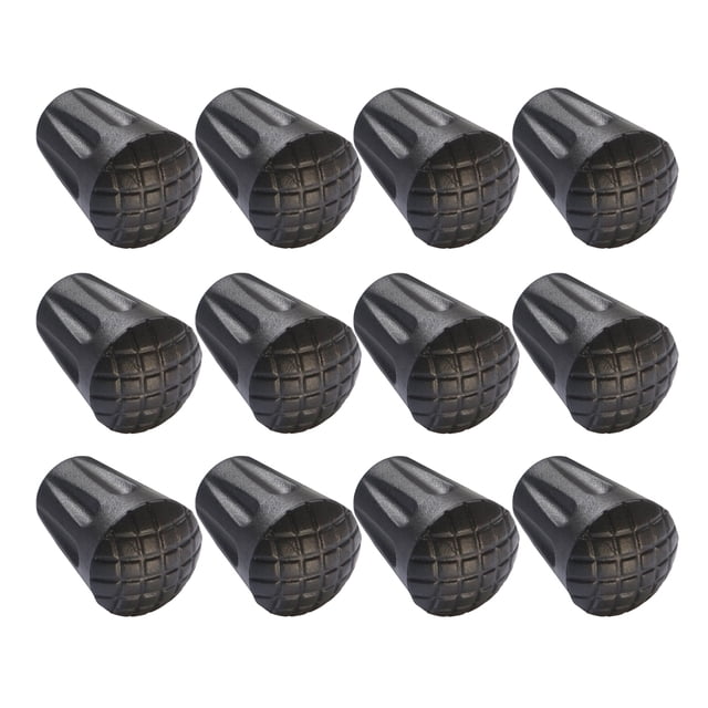 FUTUREORYY 12 Pcs Embouts de Bâton de Randonnée en Plastique Noir de Remplacement pour Randonnée