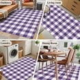 thumbnail image 5 of Purple Checkered Runner Rug 2.7x5 FT, Non Slip Entryway Carpet, Farmhouse Buffalo Plaid Washable Soft Floor Carpet Entrance Mat Non-Shedding Throw Rug for Hallway Laundry Room Bedside, 5 of 9