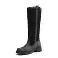 thumbnail image 4 of Mostsola Knee High Boots Women Warm Plush Fashion Mid Calf Boots Vintage Round Toe Dress Boot, 4 of 9